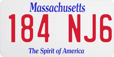 MA license plate 184NJ6