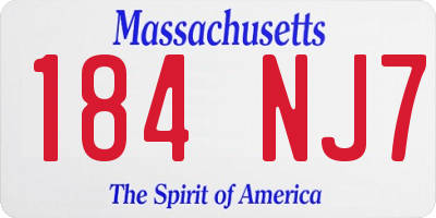 MA license plate 184NJ7