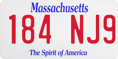 MA license plate 184NJ9
