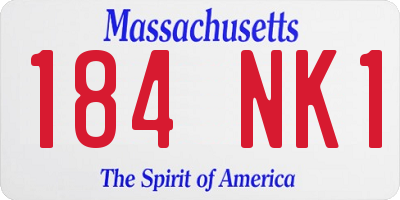 MA license plate 184NK1