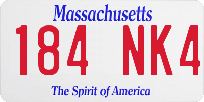 MA license plate 184NK4