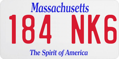 MA license plate 184NK6