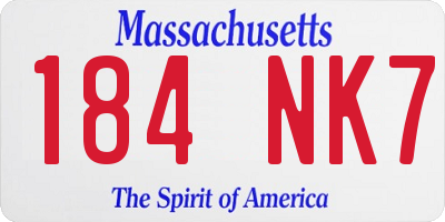 MA license plate 184NK7