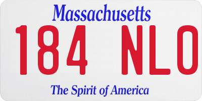 MA license plate 184NL0