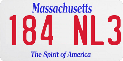 MA license plate 184NL3