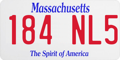 MA license plate 184NL5