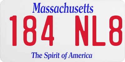 MA license plate 184NL8