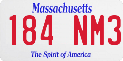 MA license plate 184NM3