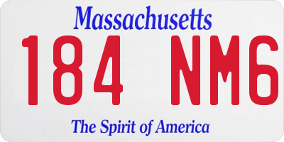 MA license plate 184NM6