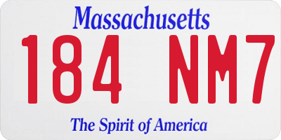 MA license plate 184NM7