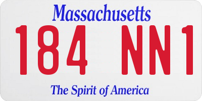 MA license plate 184NN1