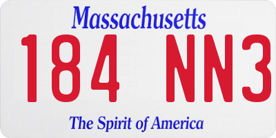 MA license plate 184NN3