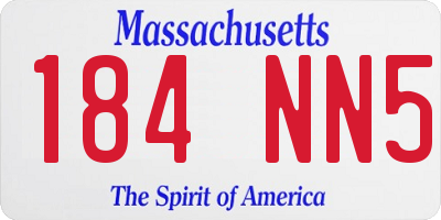 MA license plate 184NN5