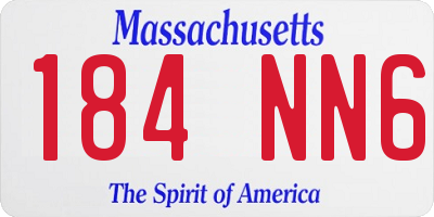 MA license plate 184NN6