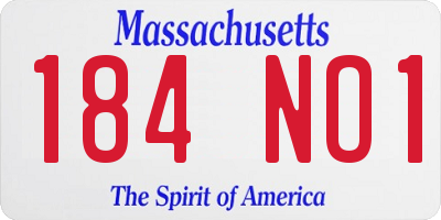 MA license plate 184NO1