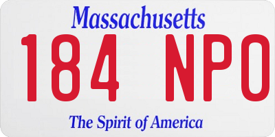 MA license plate 184NP0