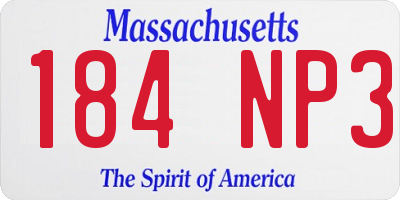 MA license plate 184NP3