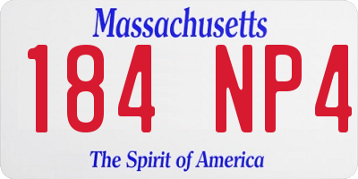 MA license plate 184NP4