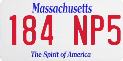 MA license plate 184NP5