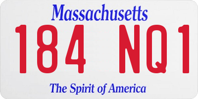 MA license plate 184NQ1