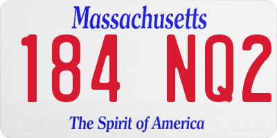 MA license plate 184NQ2