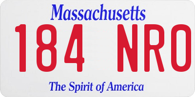 MA license plate 184NR0