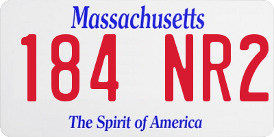 MA license plate 184NR2