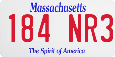MA license plate 184NR3