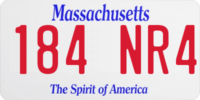 MA license plate 184NR4