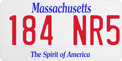 MA license plate 184NR5