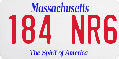 MA license plate 184NR6