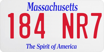 MA license plate 184NR7