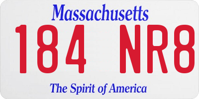 MA license plate 184NR8