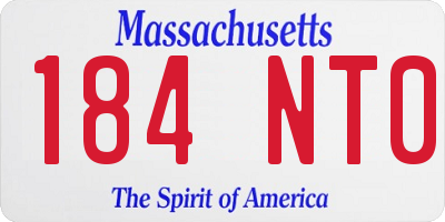 MA license plate 184NT0