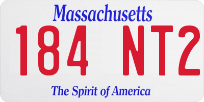 MA license plate 184NT2