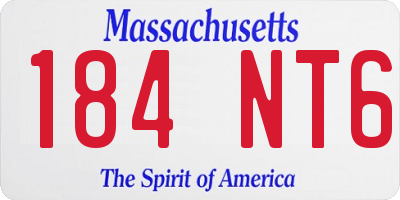MA license plate 184NT6