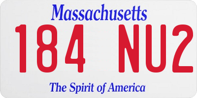 MA license plate 184NU2