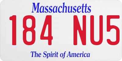 MA license plate 184NU5