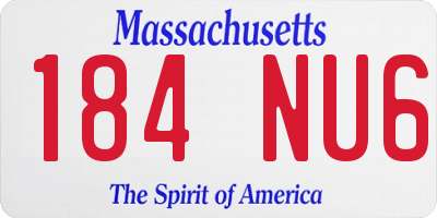 MA license plate 184NU6