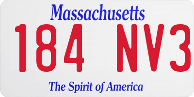 MA license plate 184NV3