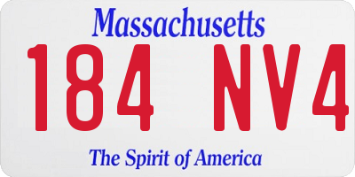 MA license plate 184NV4