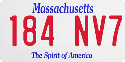 MA license plate 184NV7
