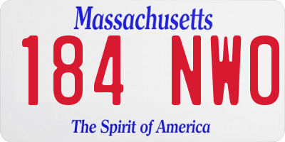 MA license plate 184NW0