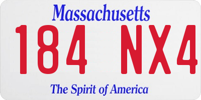MA license plate 184NX4