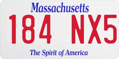 MA license plate 184NX5
