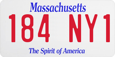 MA license plate 184NY1