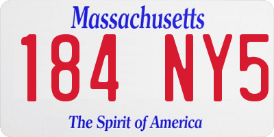 MA license plate 184NY5