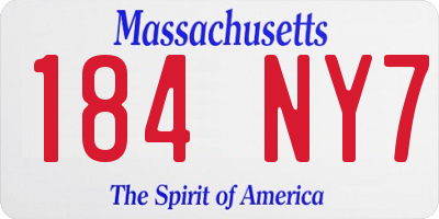 MA license plate 184NY7