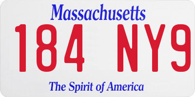 MA license plate 184NY9