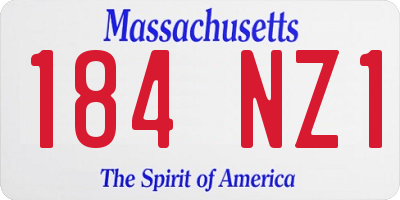 MA license plate 184NZ1